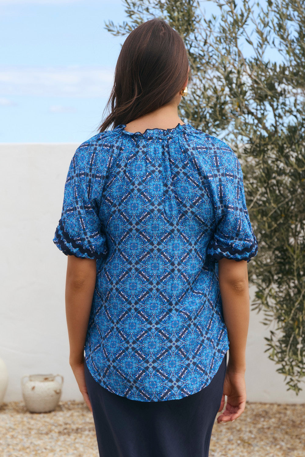 Robin Cotton Silk Blouse in Nomad Nights