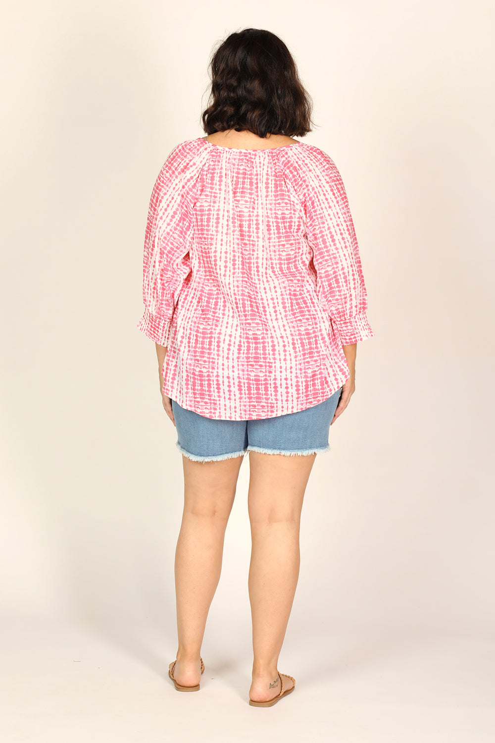 Robin Peasant Top in Shibori Pink