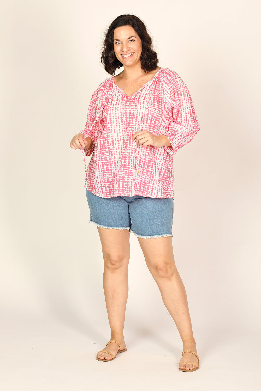 Robin Peasant Top in Shibori Pink