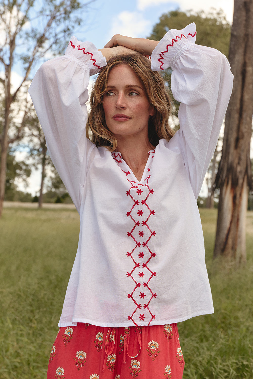 Robin Round Neck Blouse in Palladio