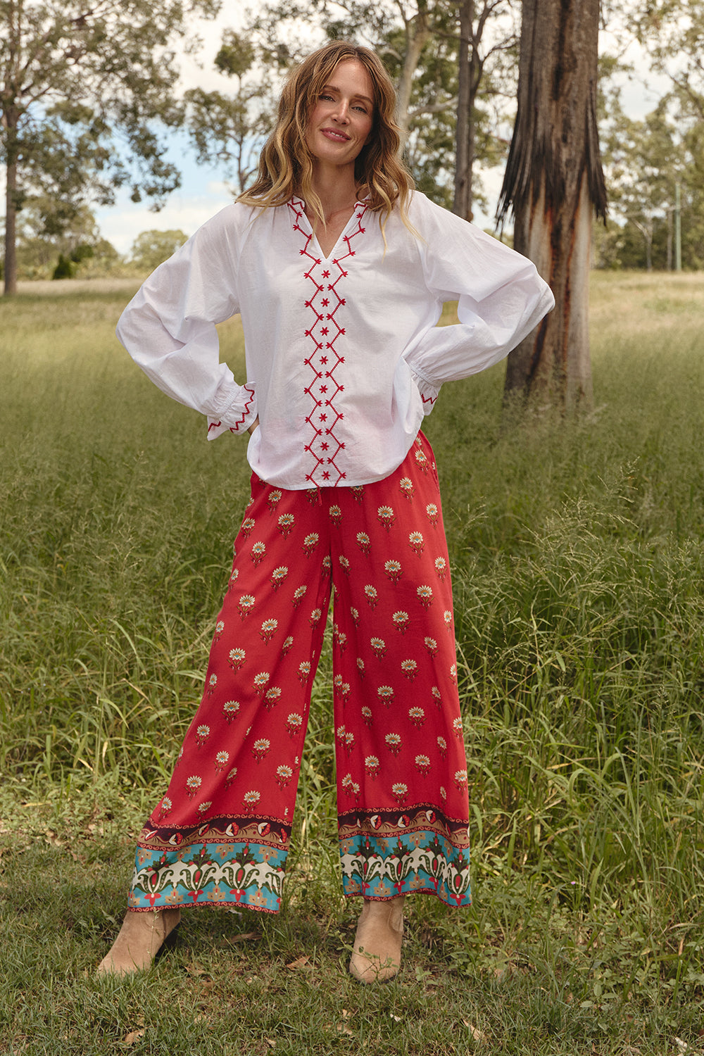 Robin Round Neck Blouse in Palladio