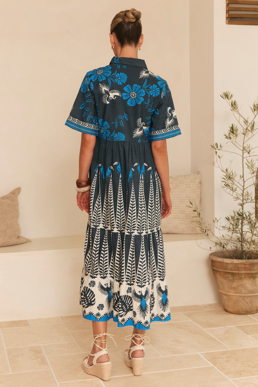 Sabre Collared Dress in Hula Girl