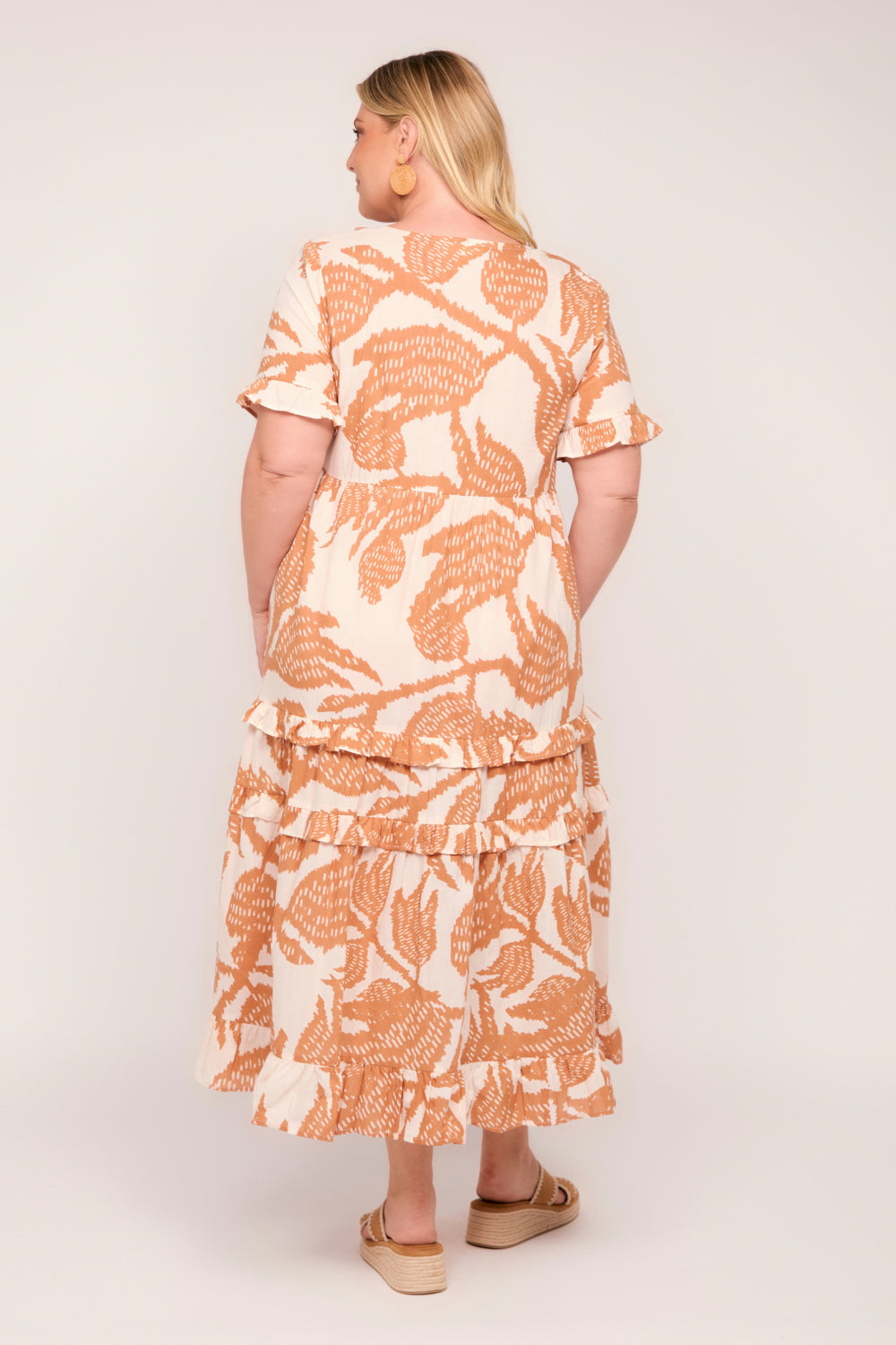 Sabre Frill Dress in Desert Palms