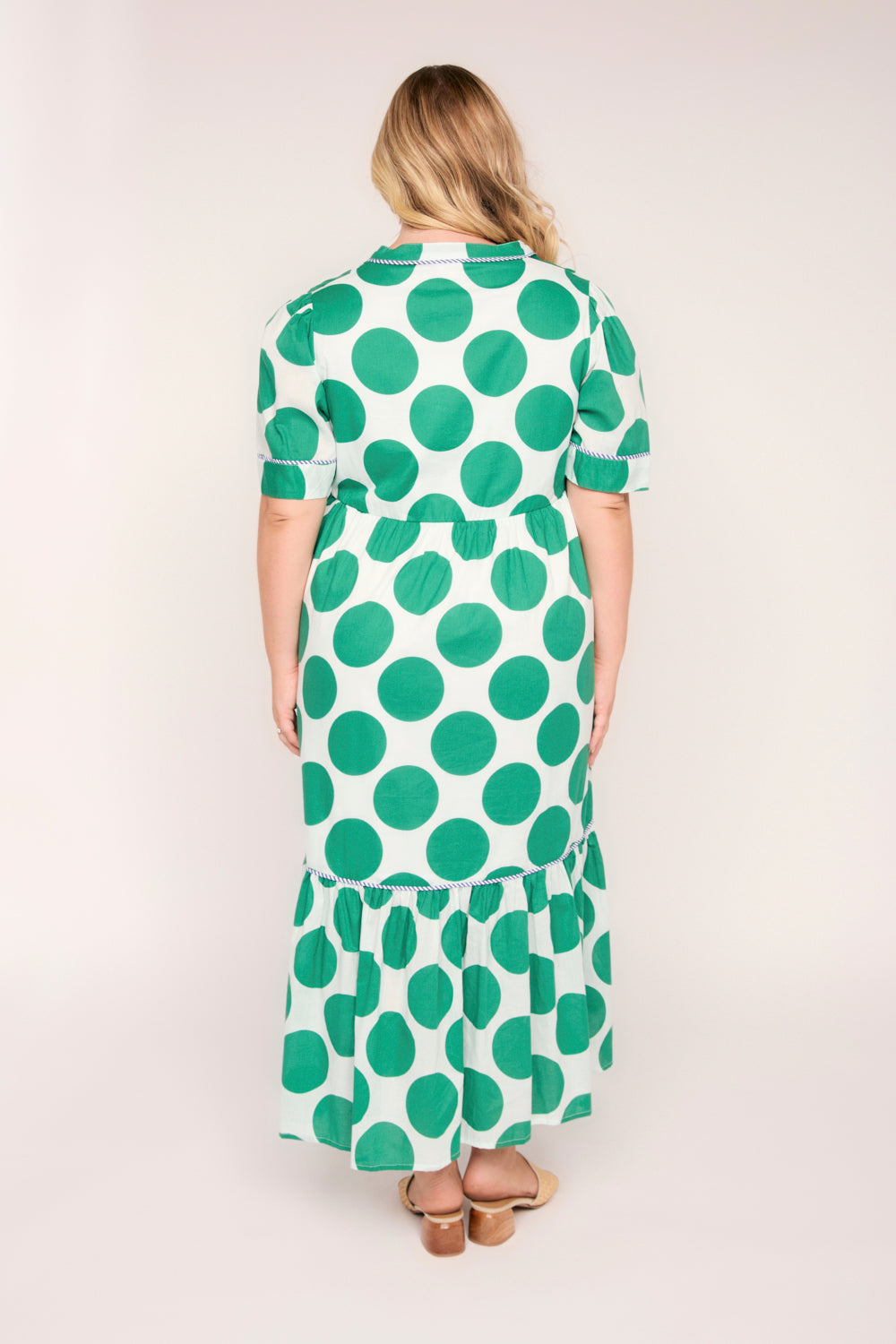 Sabre V-Neck Dress in Polka Fest