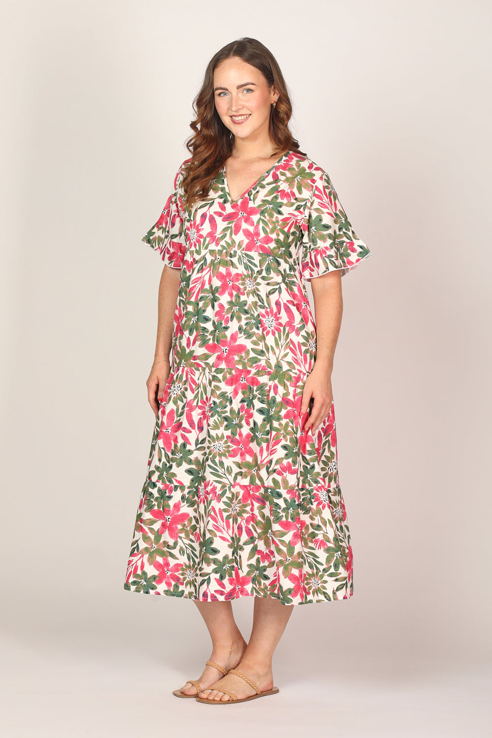 Sabrina Maxi Dress in Azalea Amore