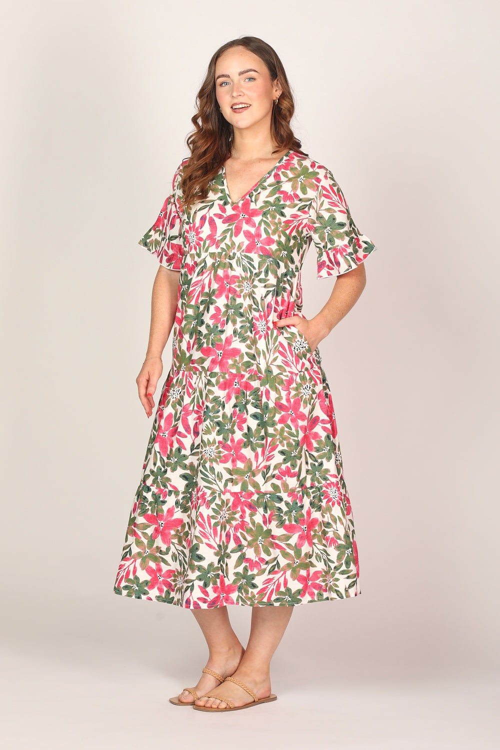 Sabrina Maxi Dress in Azalea Amore