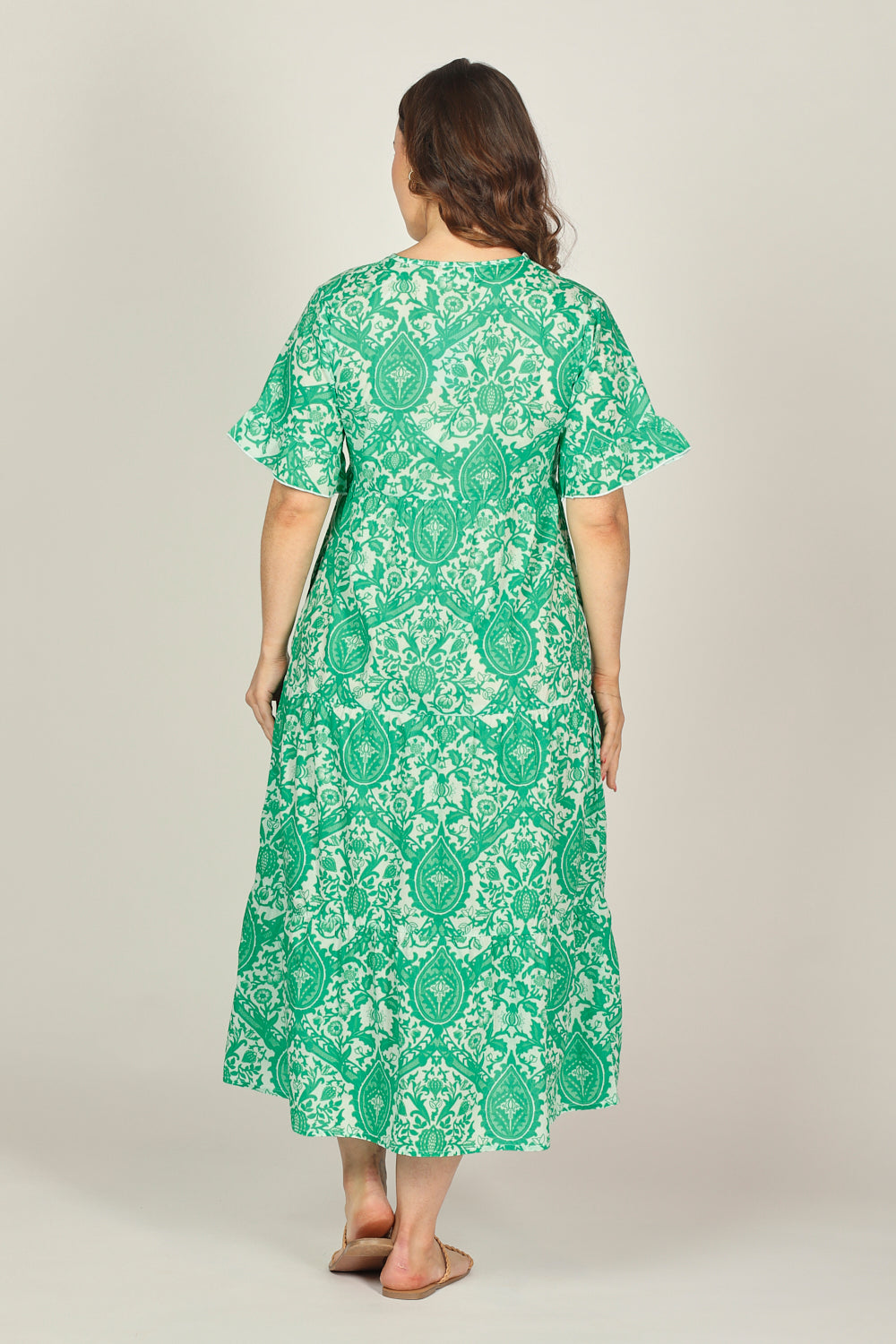 Sabrina Maxi Dress in Green Danube