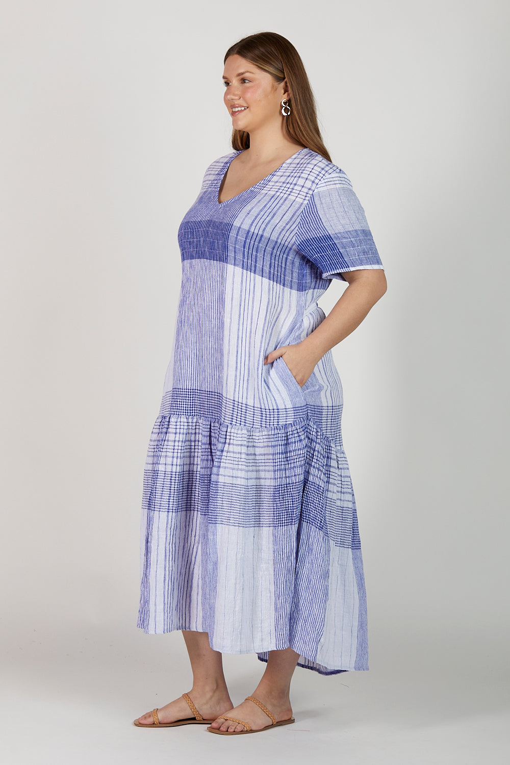 Sally Linen Maxi Dress in Saori