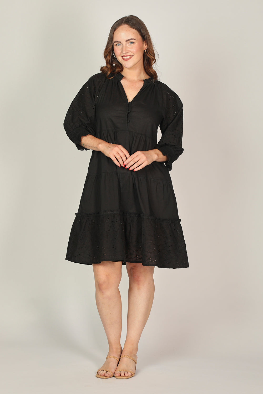 Scout Broderie Anglaise Dress in Black