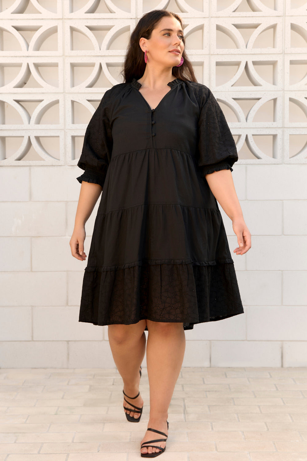 Scout Broderie Anglaise Dress in Black