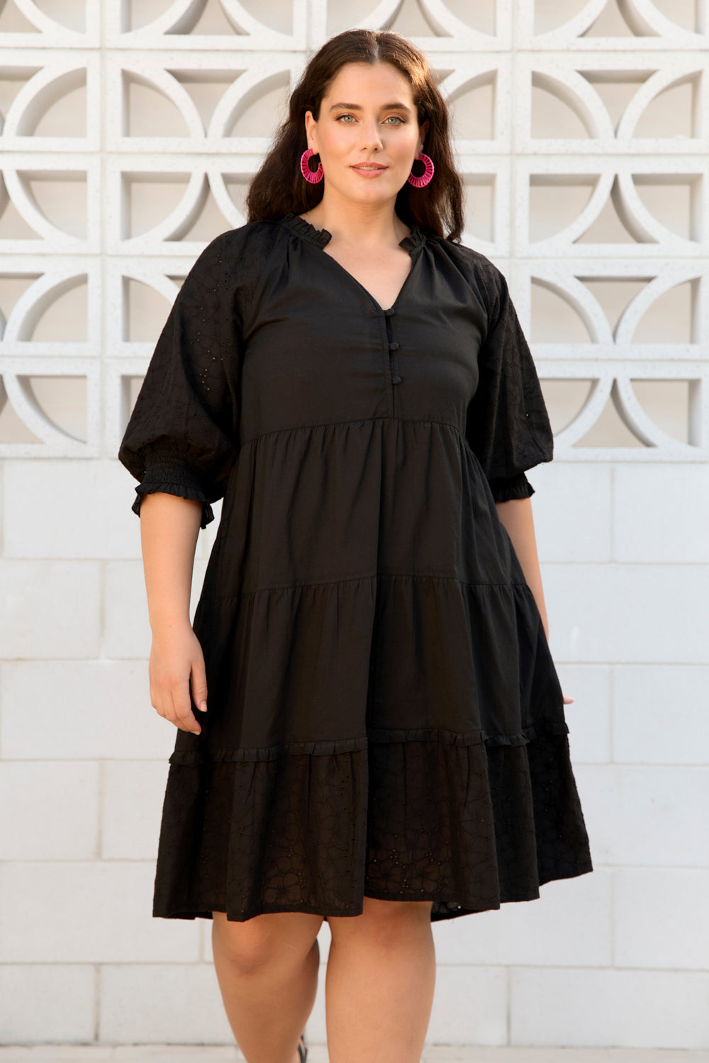 Scout Broderie Anglaise Dress in Black