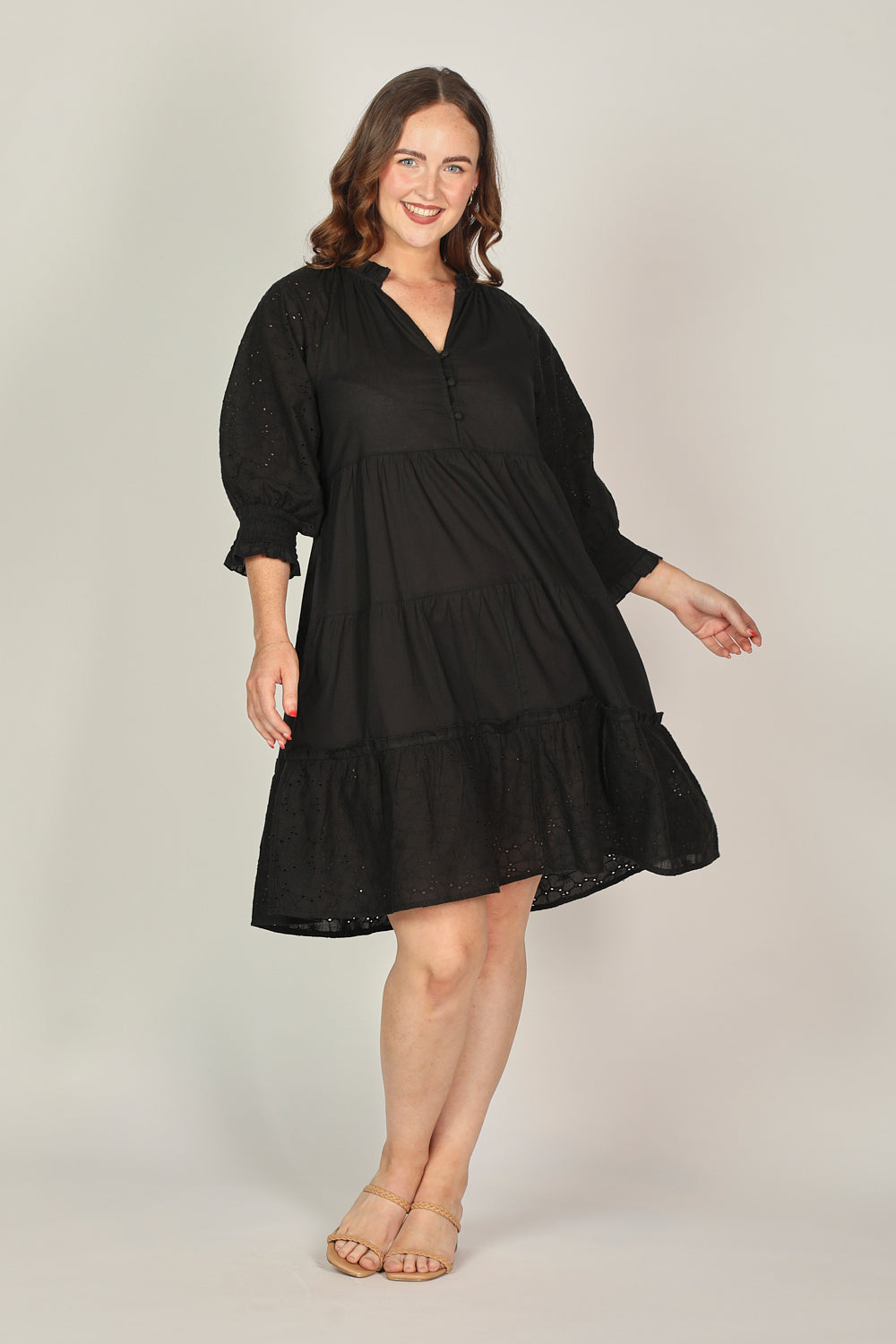 Scout Broderie Anglaise Dress in Black