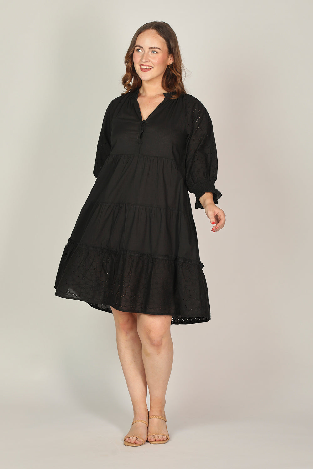 Scout Broderie Anglaise Dress in Black