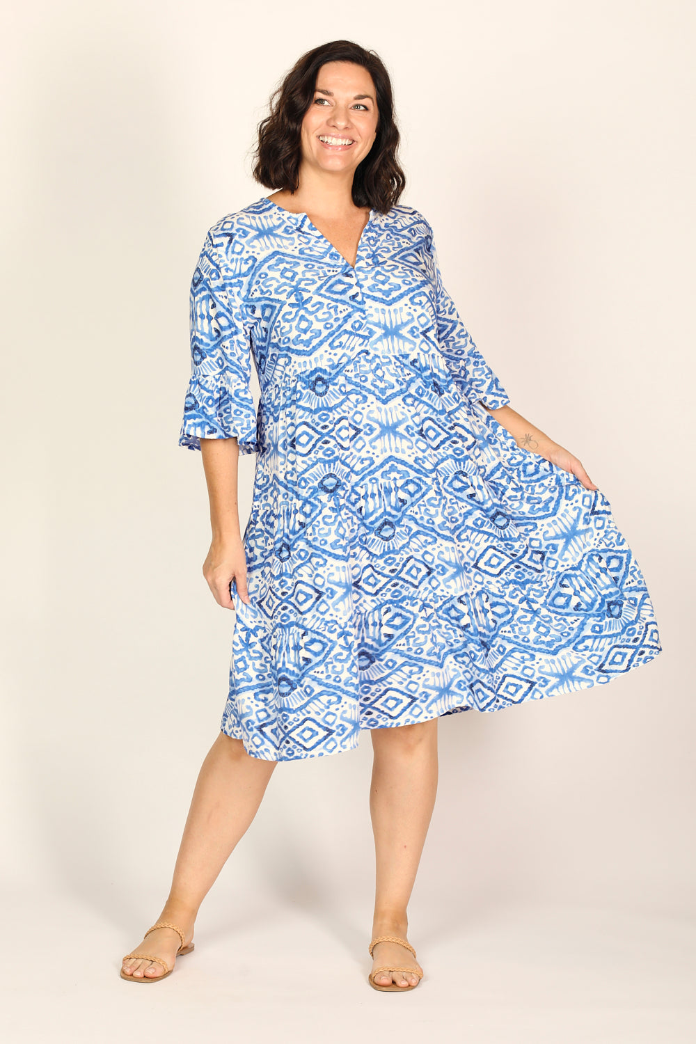 Scout Tiered Dress in Azure Sky