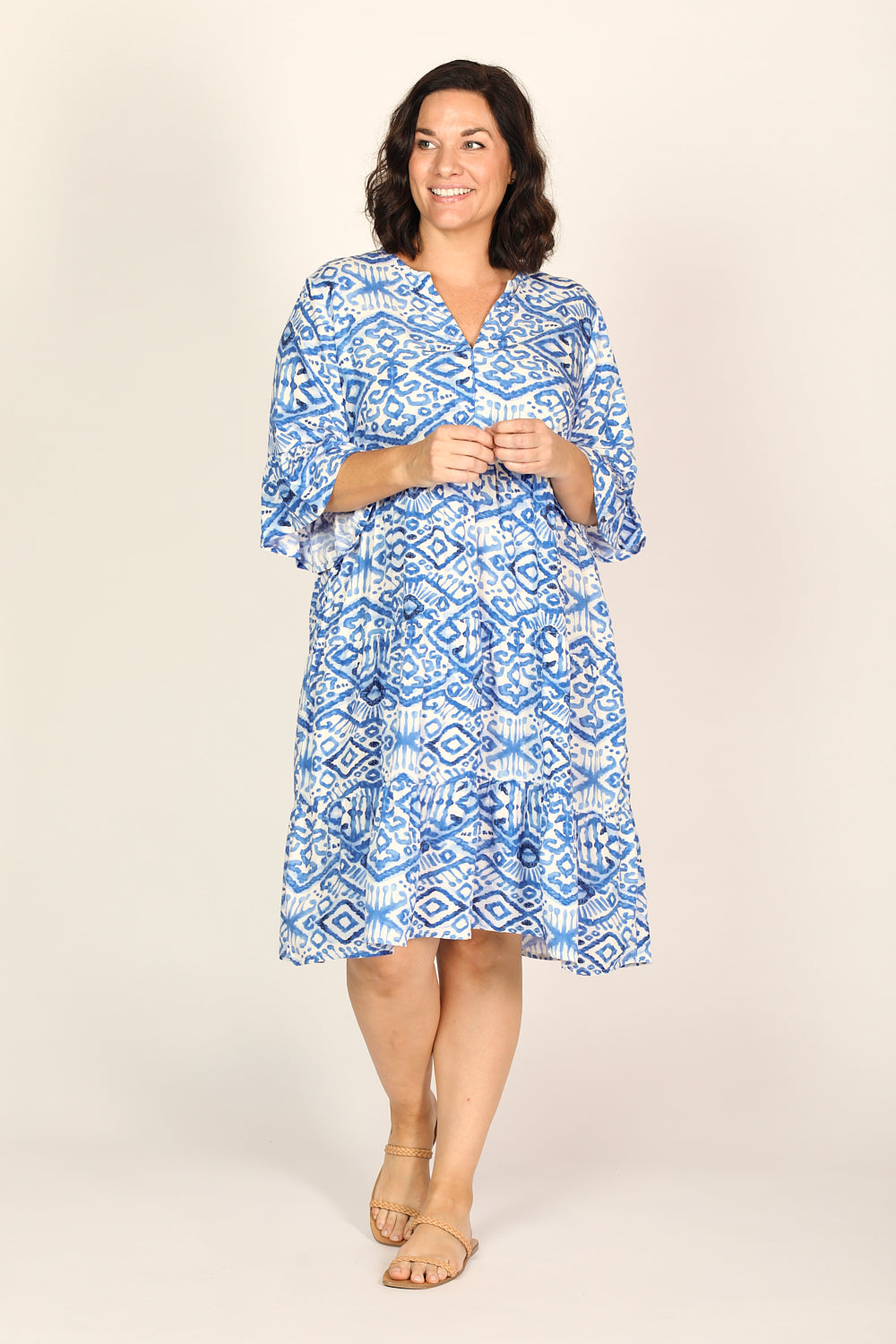 Scout Tiered Dress in Azure Sky