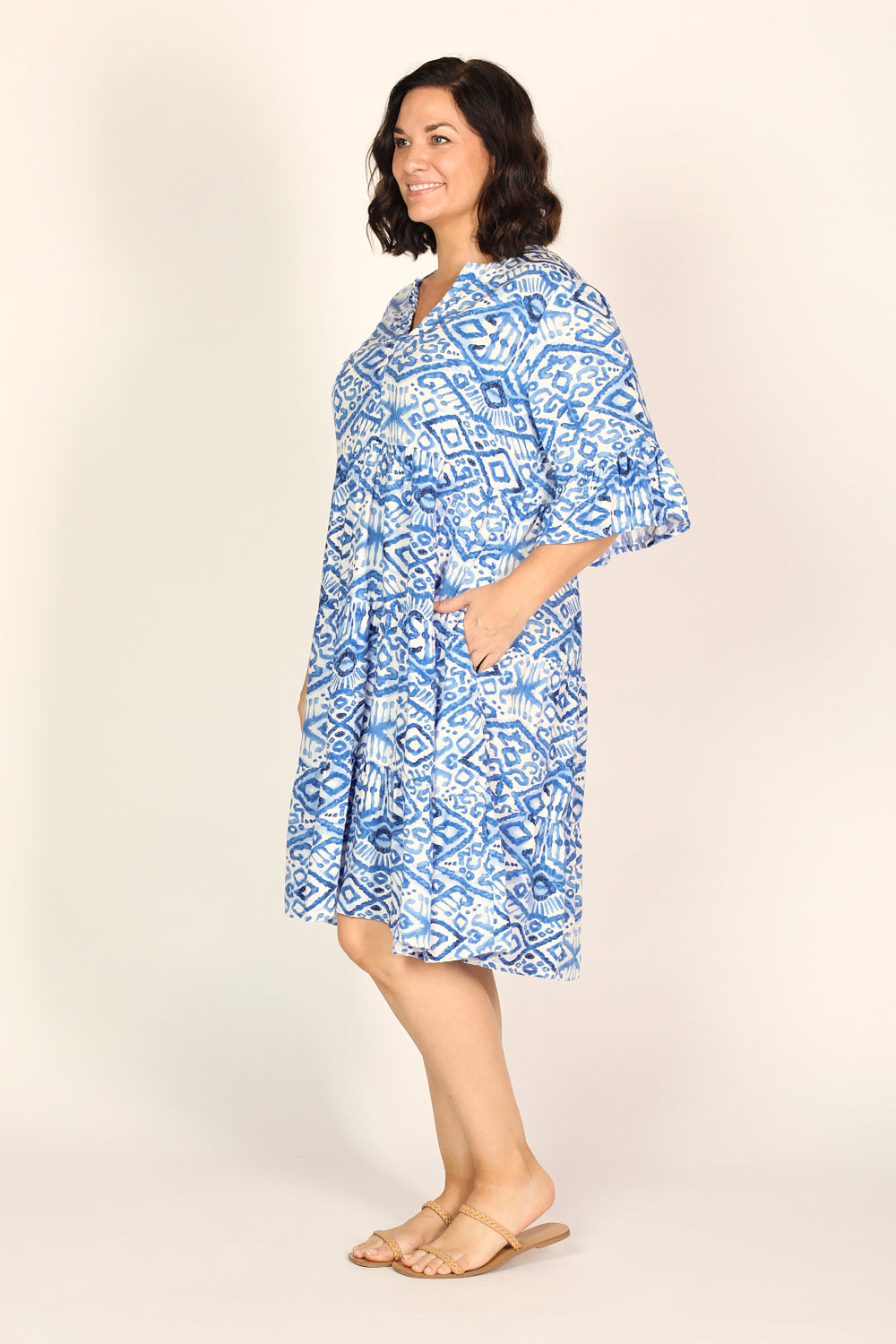 Scout Tiered Dress in Azure Sky