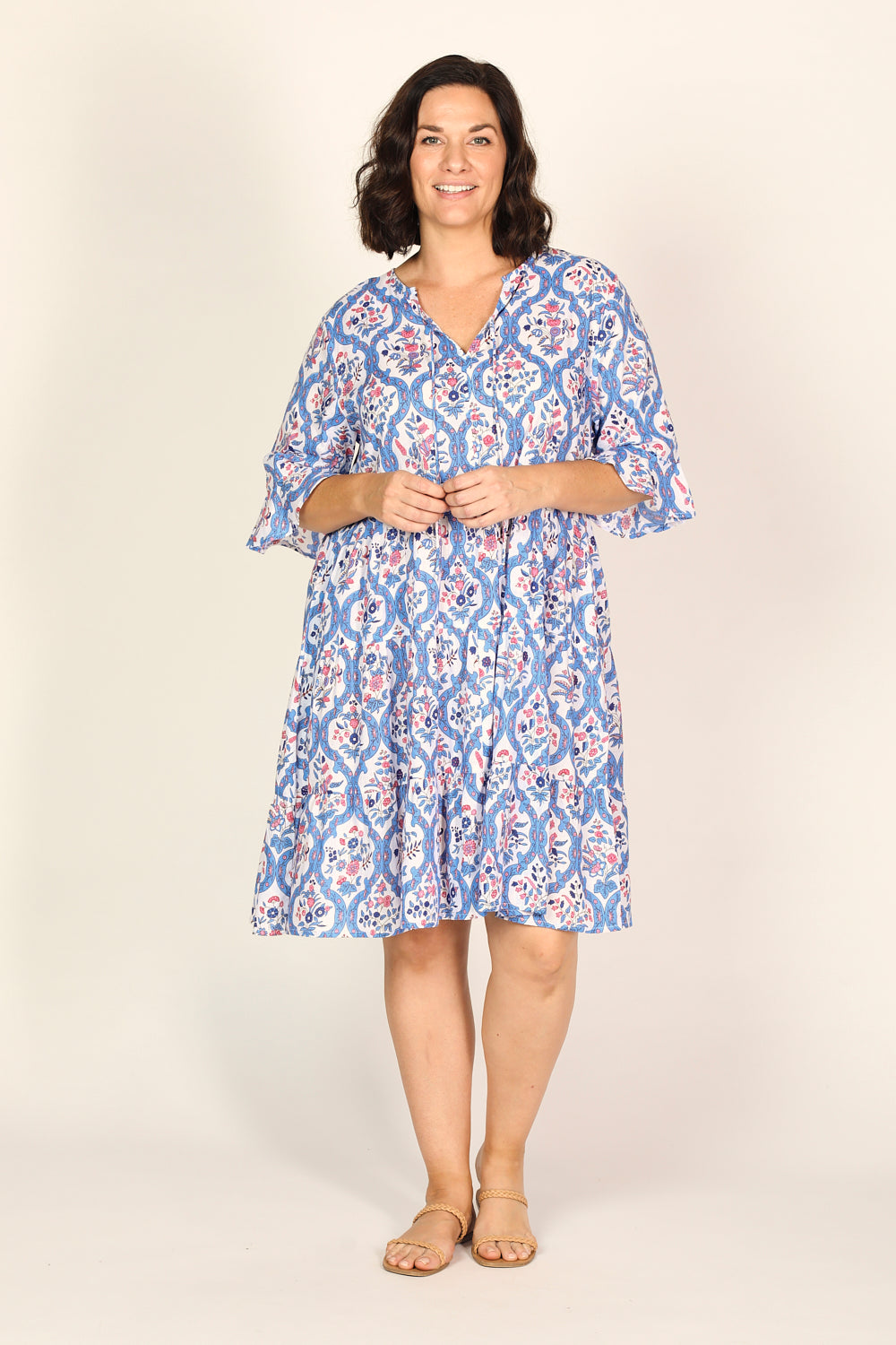 Scout Tiered Dress in Blue Nouveau