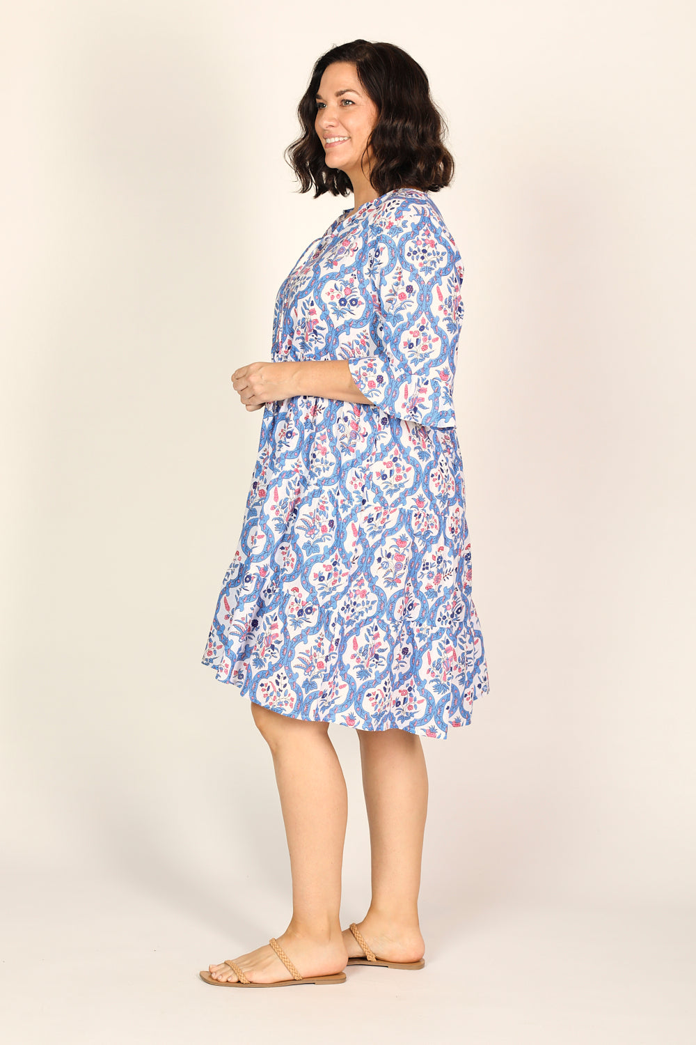 Scout Tiered Dress in Blue Nouveau