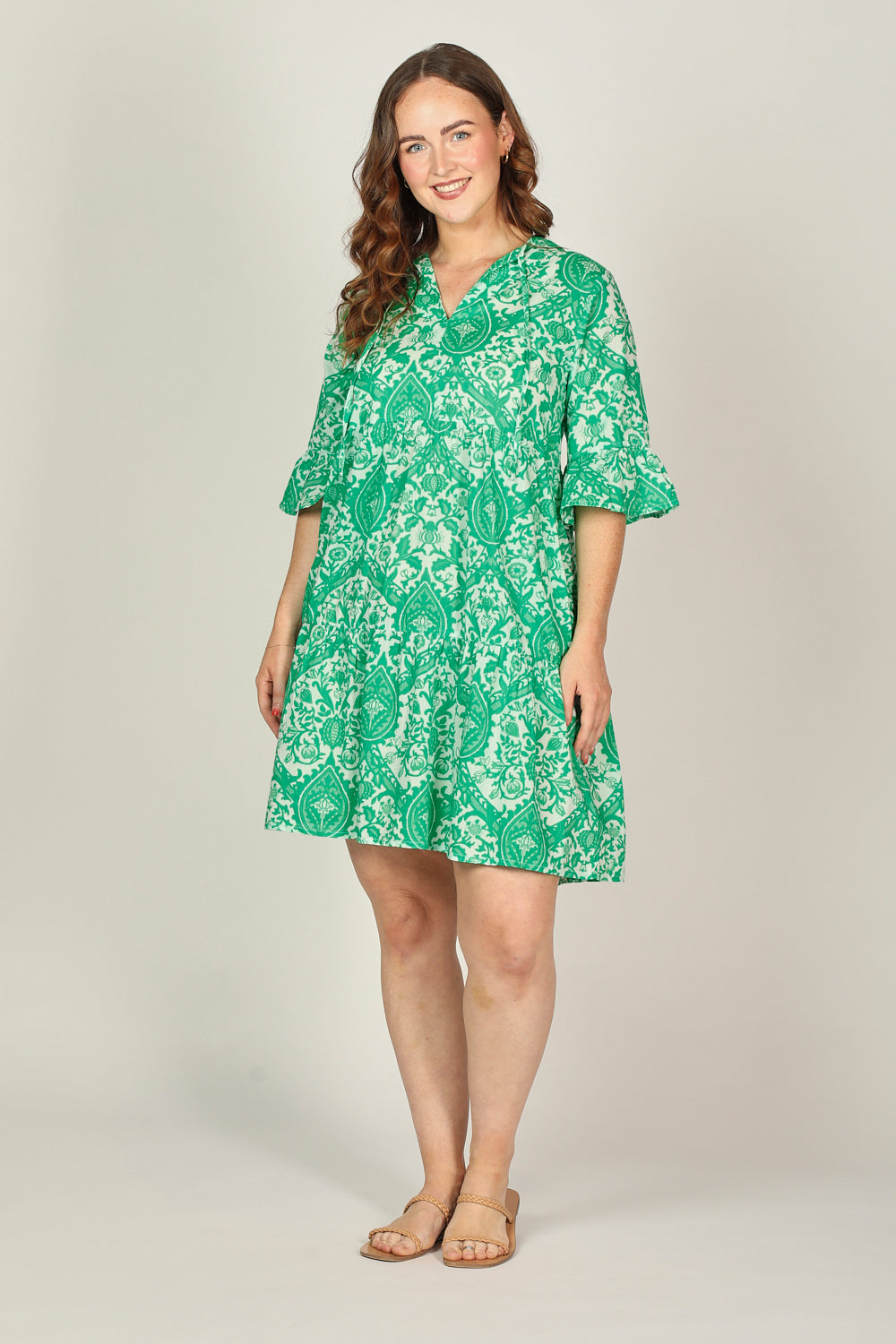 Scout Tiered Dress in Green Danube