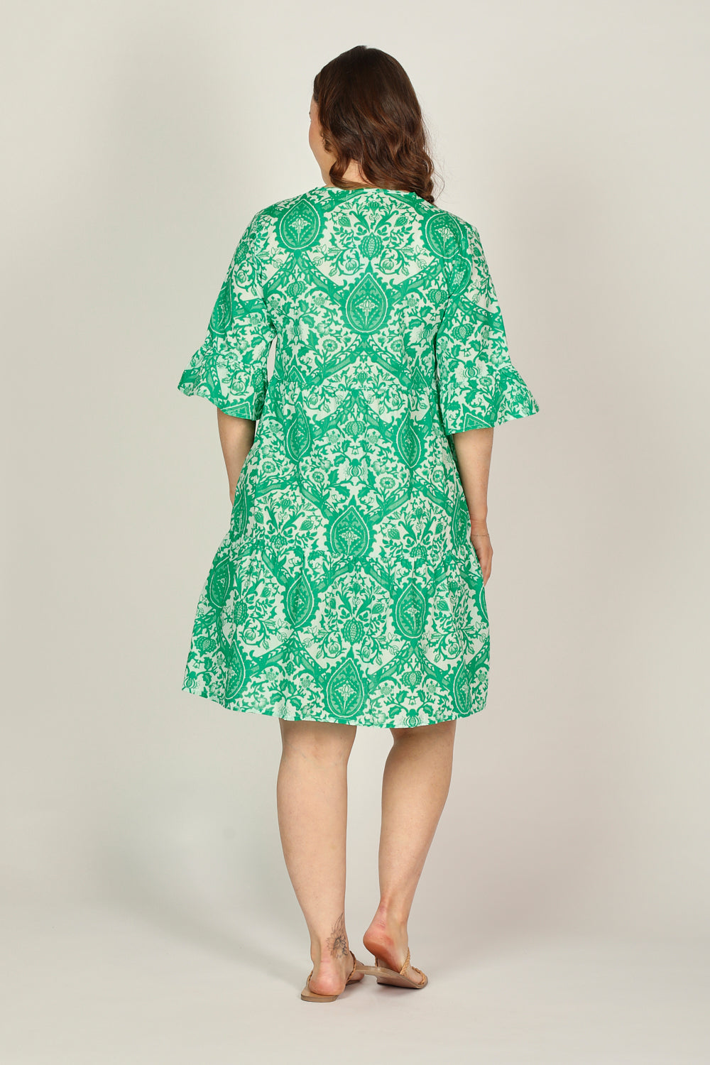 Scout Tiered Dress in Green Danube