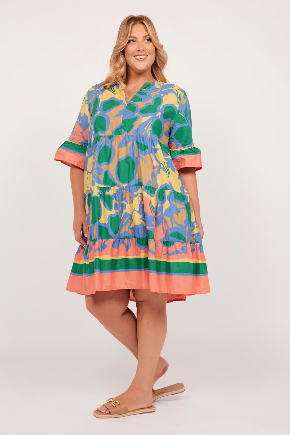 Scout Tiered Dress in Montego Bay