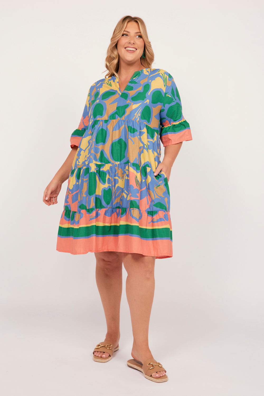 Scout Tiered Dress in Montego Bay