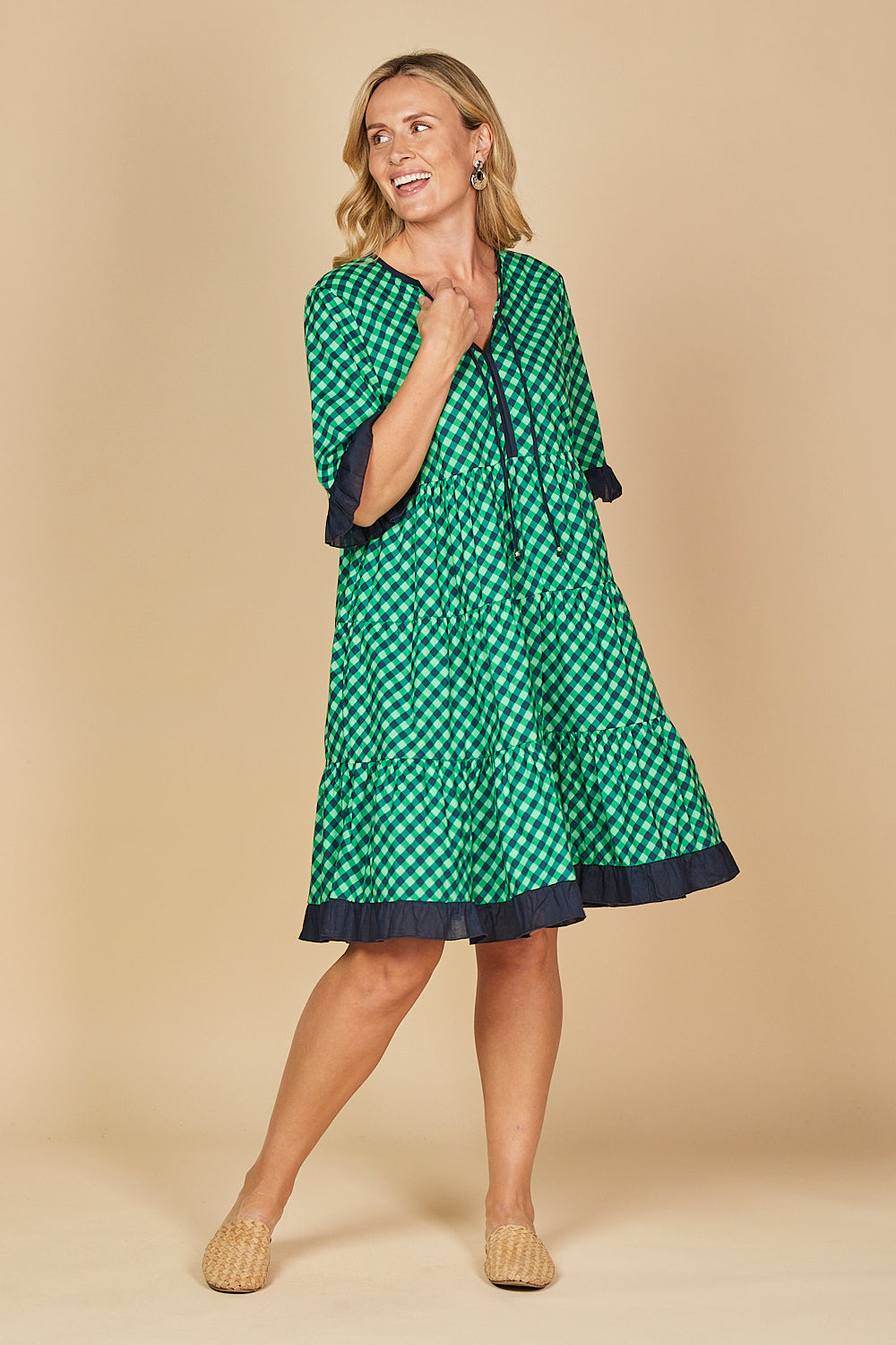 Scout Tiered Dress in Sydney Check