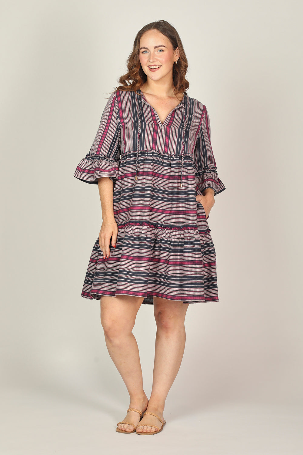 Scout Tiered Dress in Twilight Rose