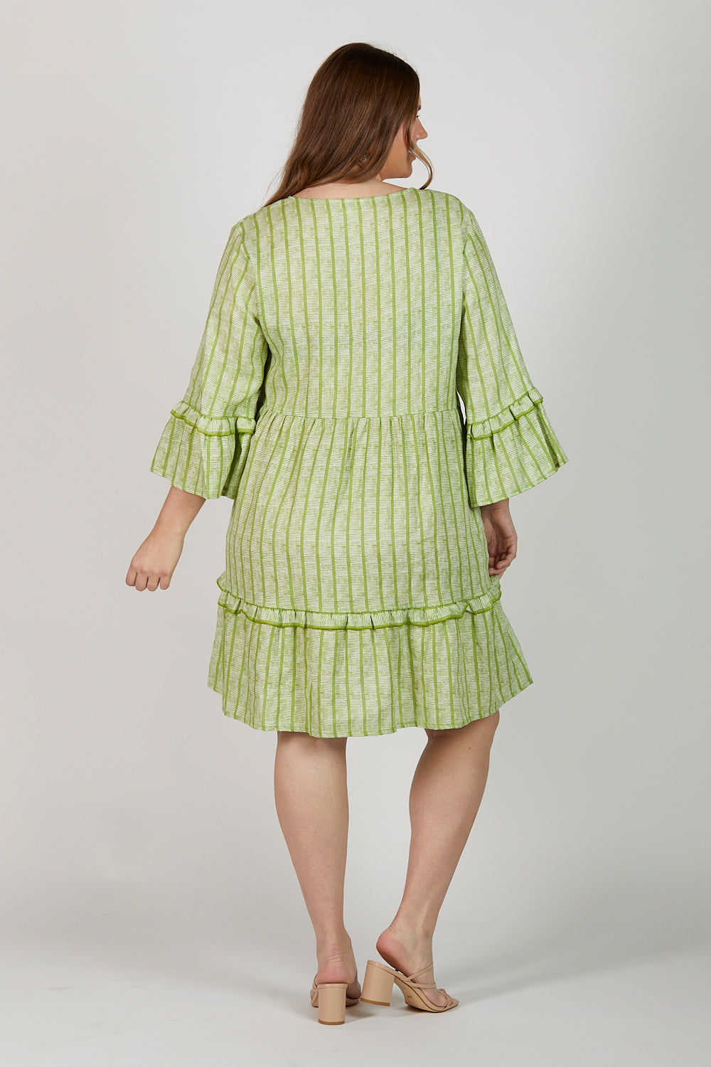 Scout Tiered Linen Dress in Sage