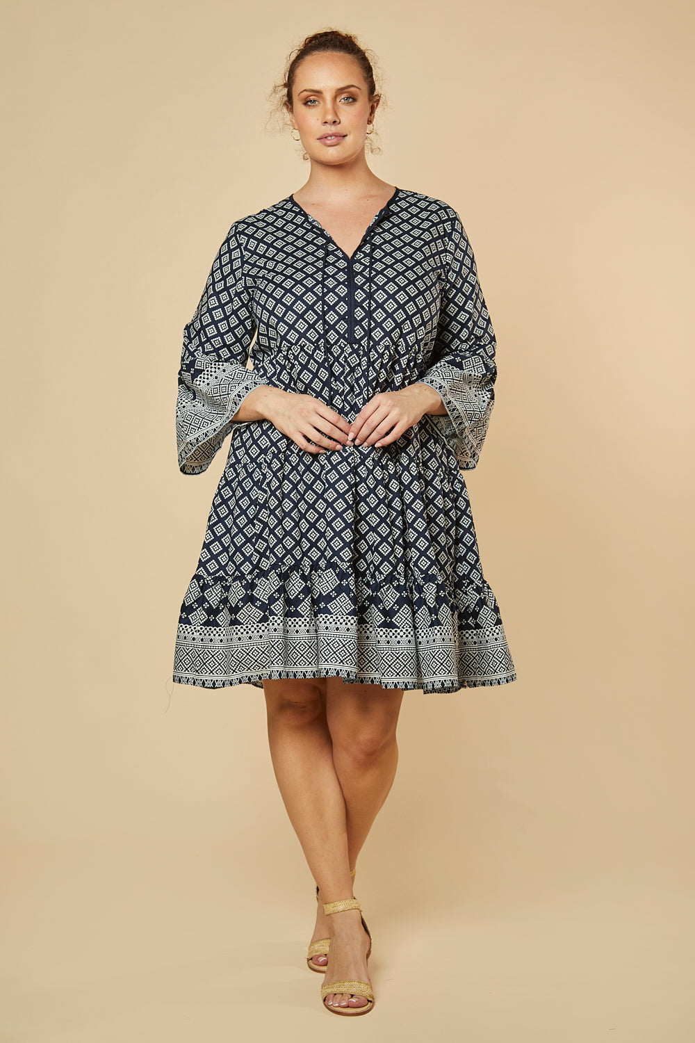 Scout Tiered Dress in Navy Iris