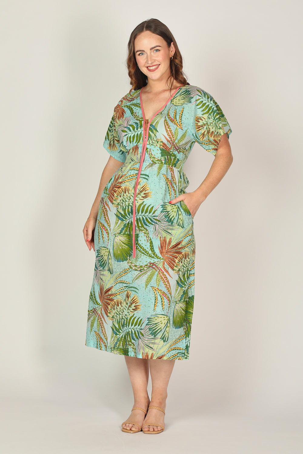 Selma Kimono Maxi Dress in Kokomo