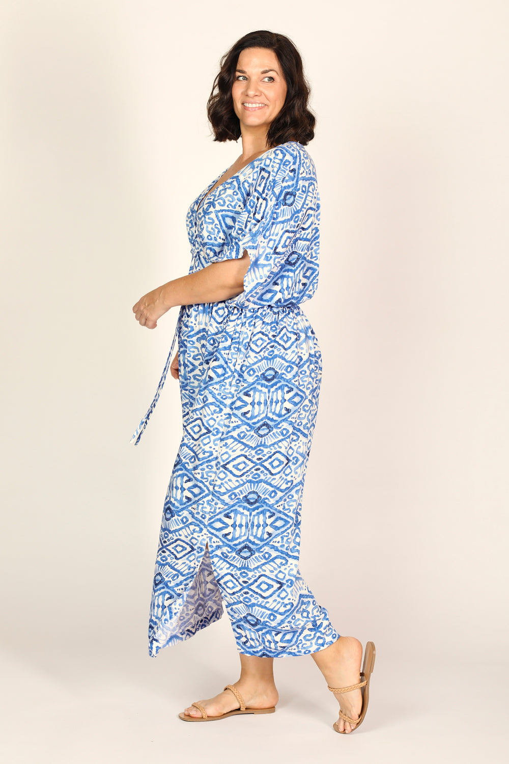 Selma Midi Dress in Azure Sky