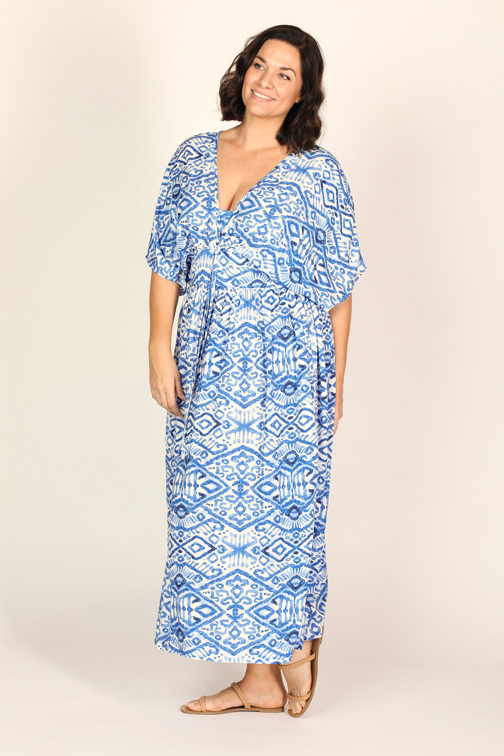 Selma Midi Dress in Azure Sky