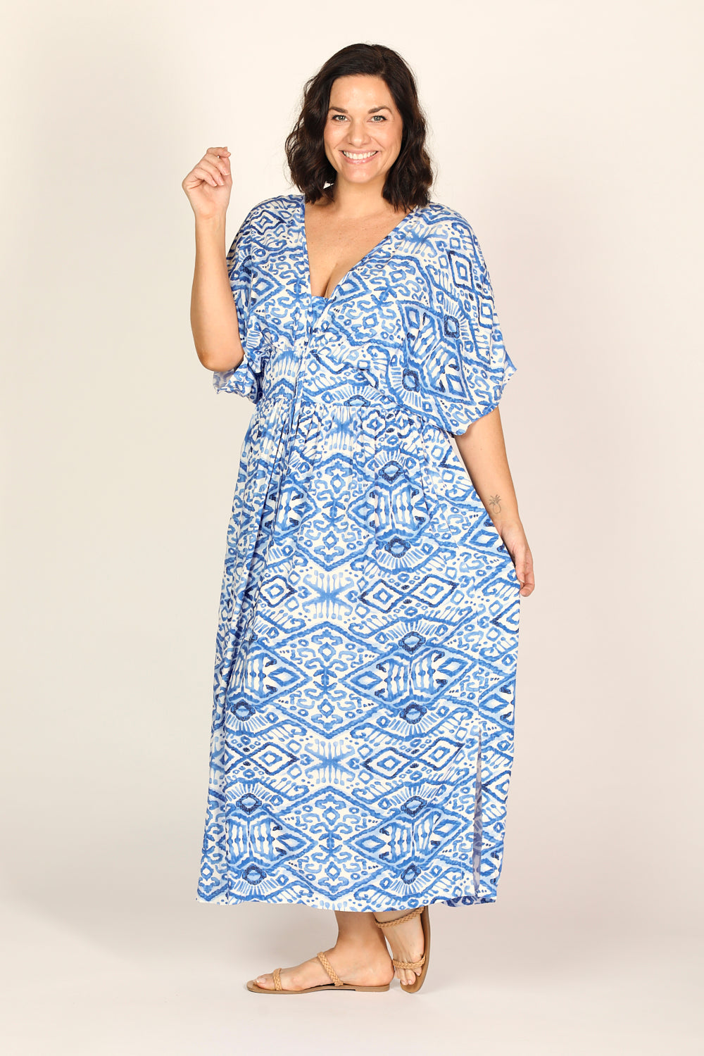 Selma Midi Dress in Azure Sky