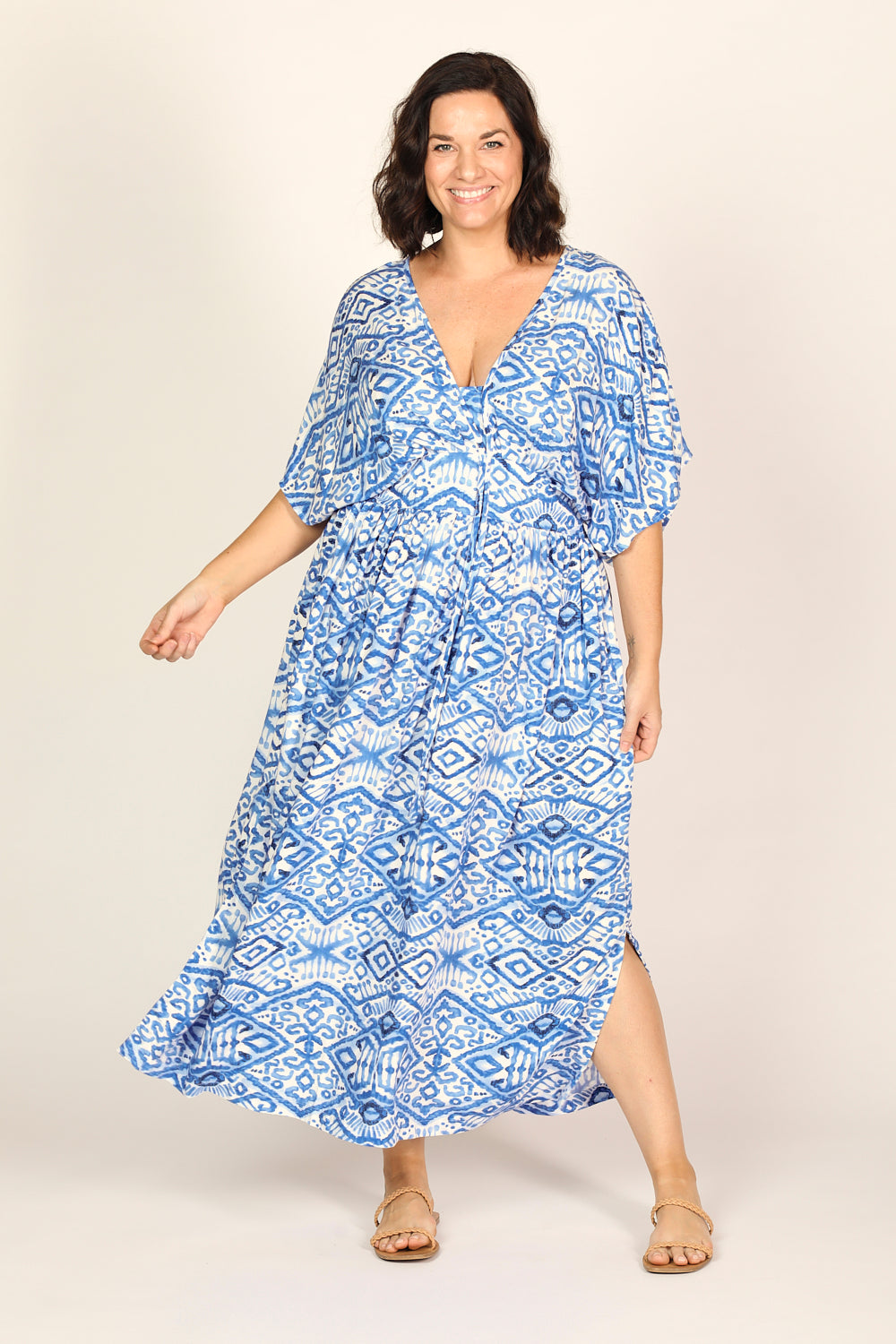 Selma Midi Dress in Azure Sky