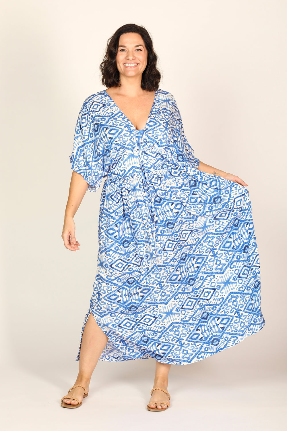 Selma Midi Dress in Azure Sky