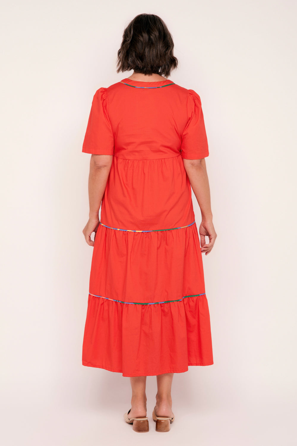 Stassi Poplin Maxi Dress in Coral