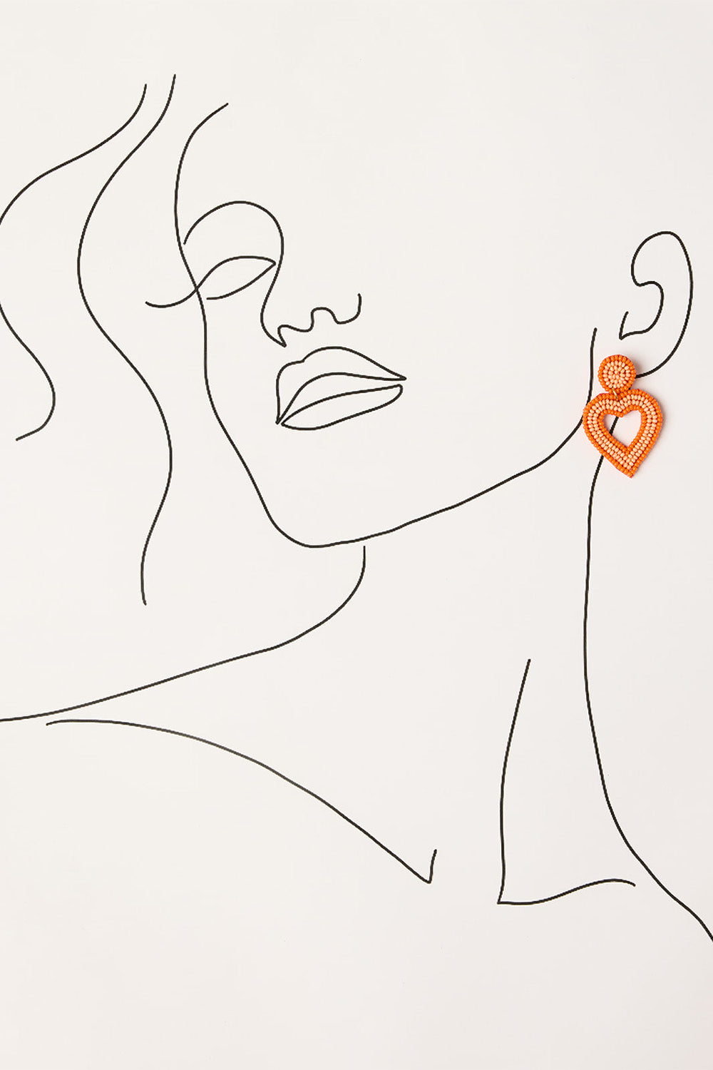 Sweetheart Beaded Earrings in Orange