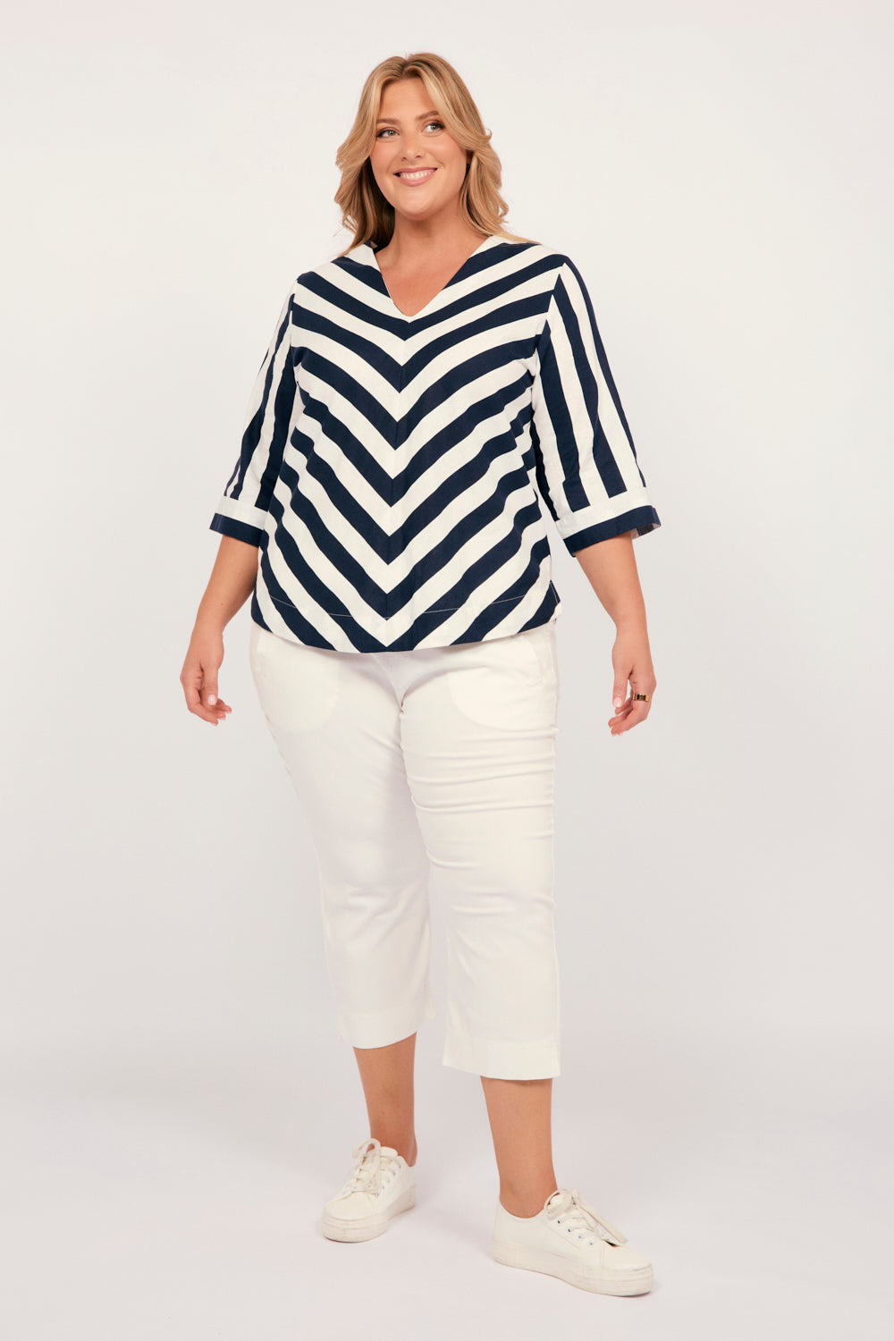 Tamara 3/4 Sleeve Top in Voyager