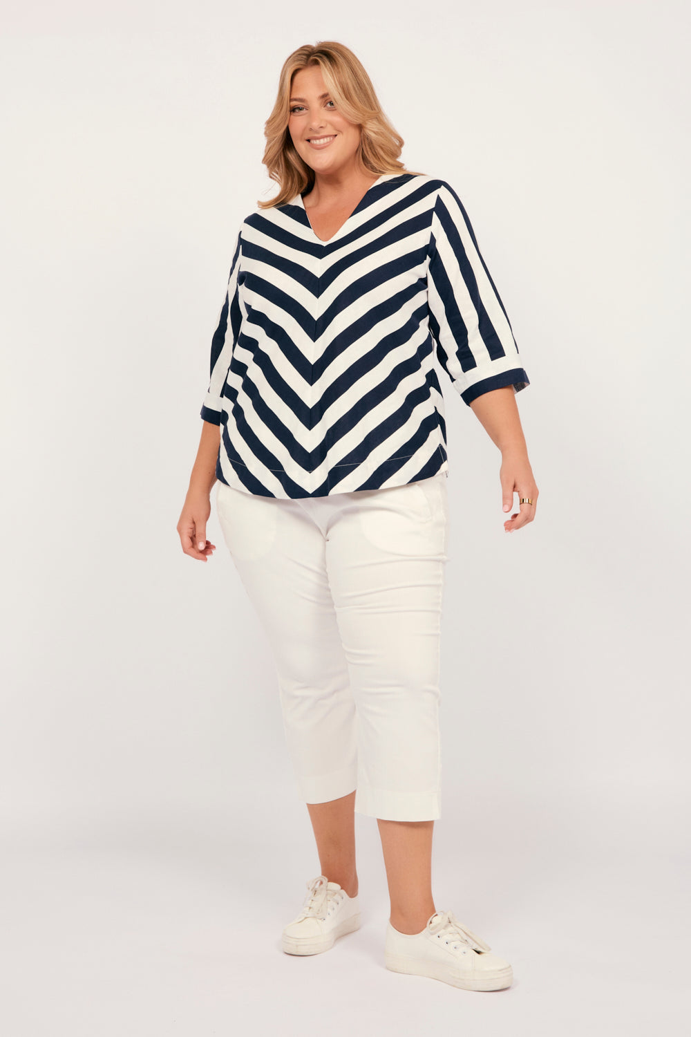 Tamara 3/4 Sleeve Top in Voyager