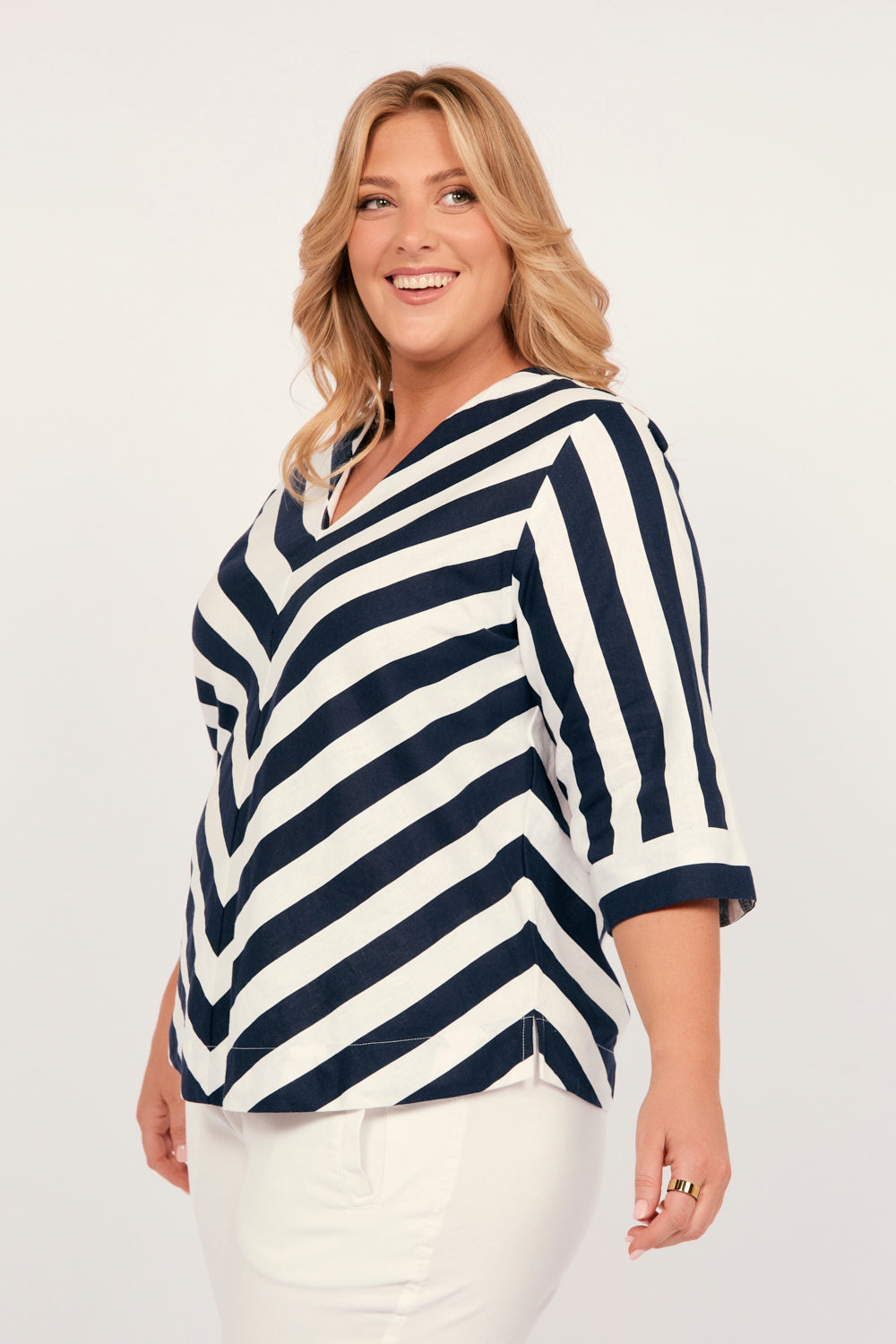 Tamara 3/4 Sleeve Top in Voyager