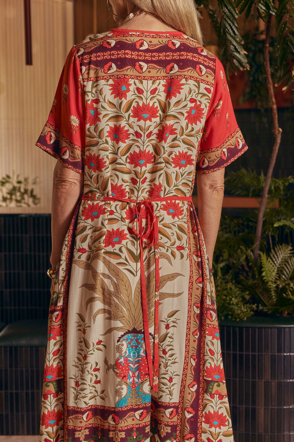 Tamara V-Neck Dress in Palladio