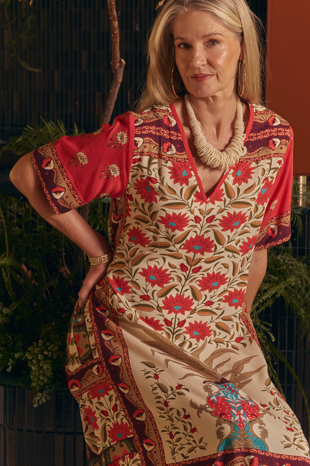 Tamara V-Neck Dress in Palladio