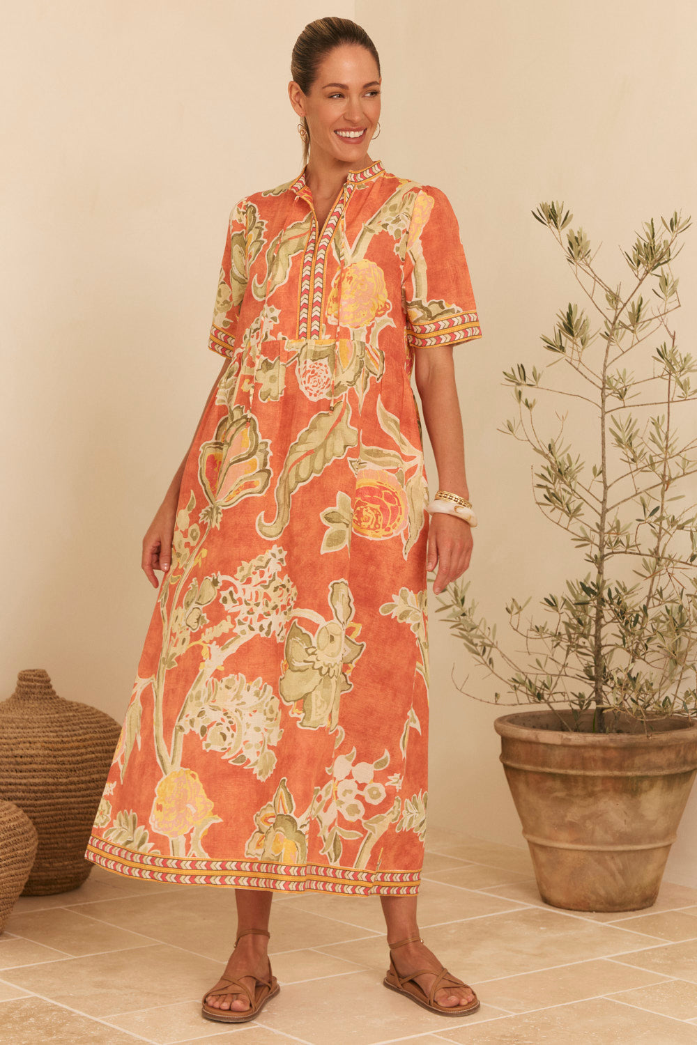 Tanya Short Sleeve Dress in Palampore