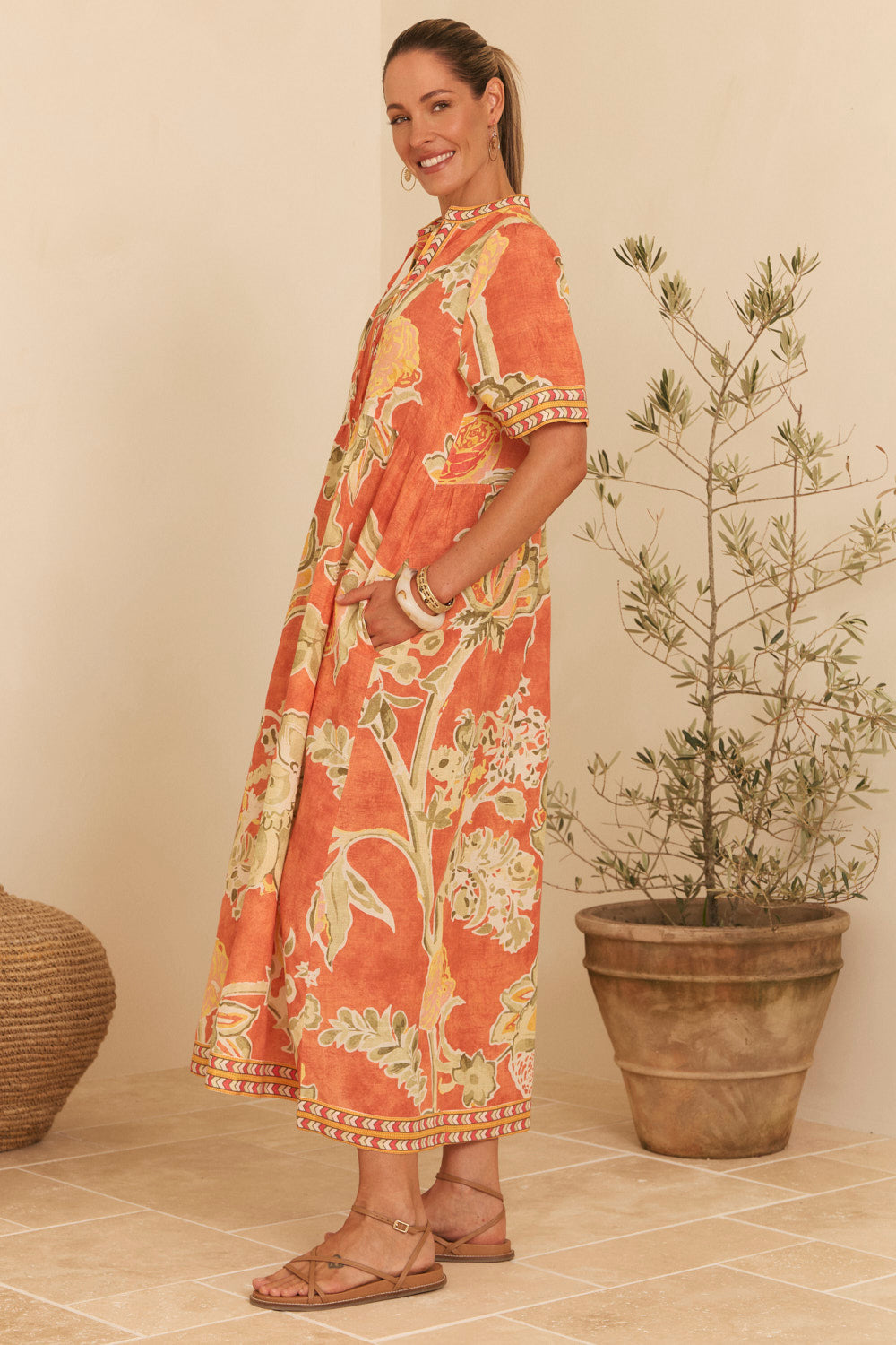 Tanya Short Sleeve Dress in Palampore