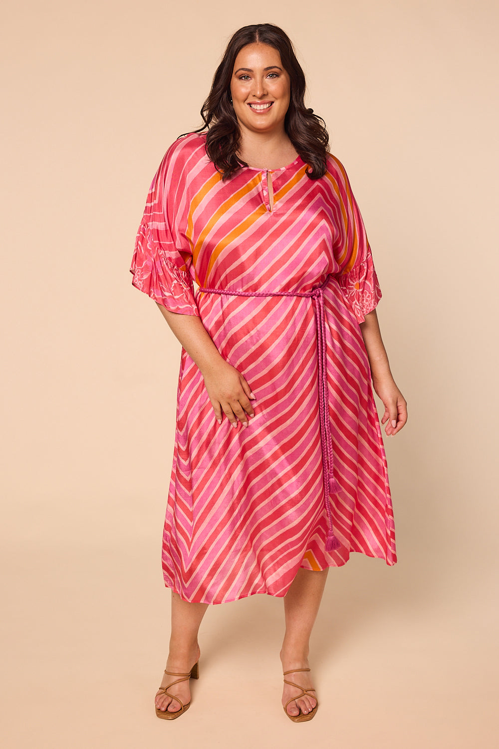 Tara Midi Dress in Strawberry Moon