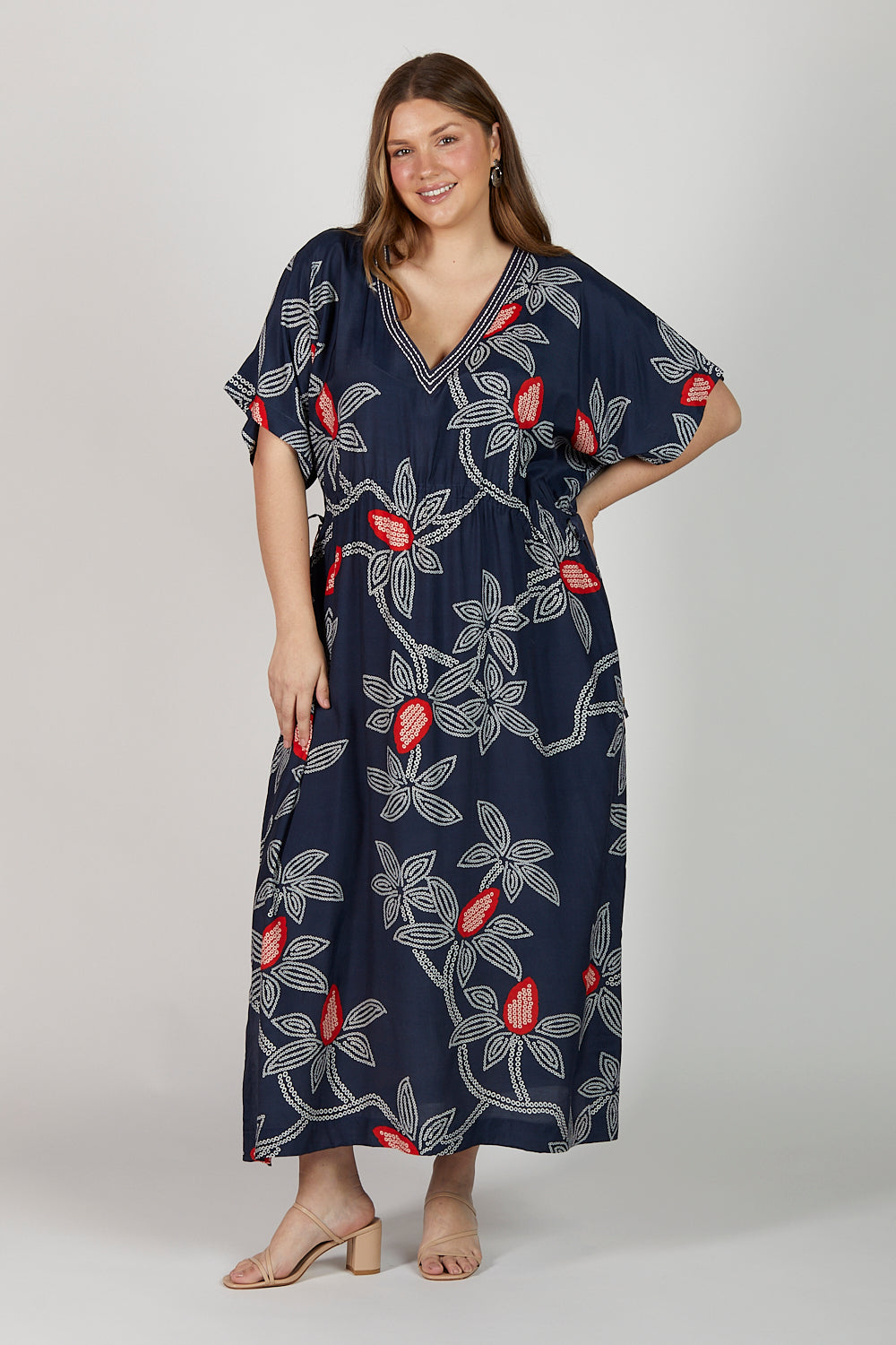 Tasha Maxi Kaftan Dress in Ikebana