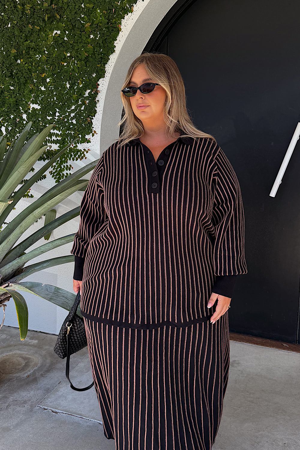 Knitted Collared Jumper in Black, Jumper - Adrift Clothing