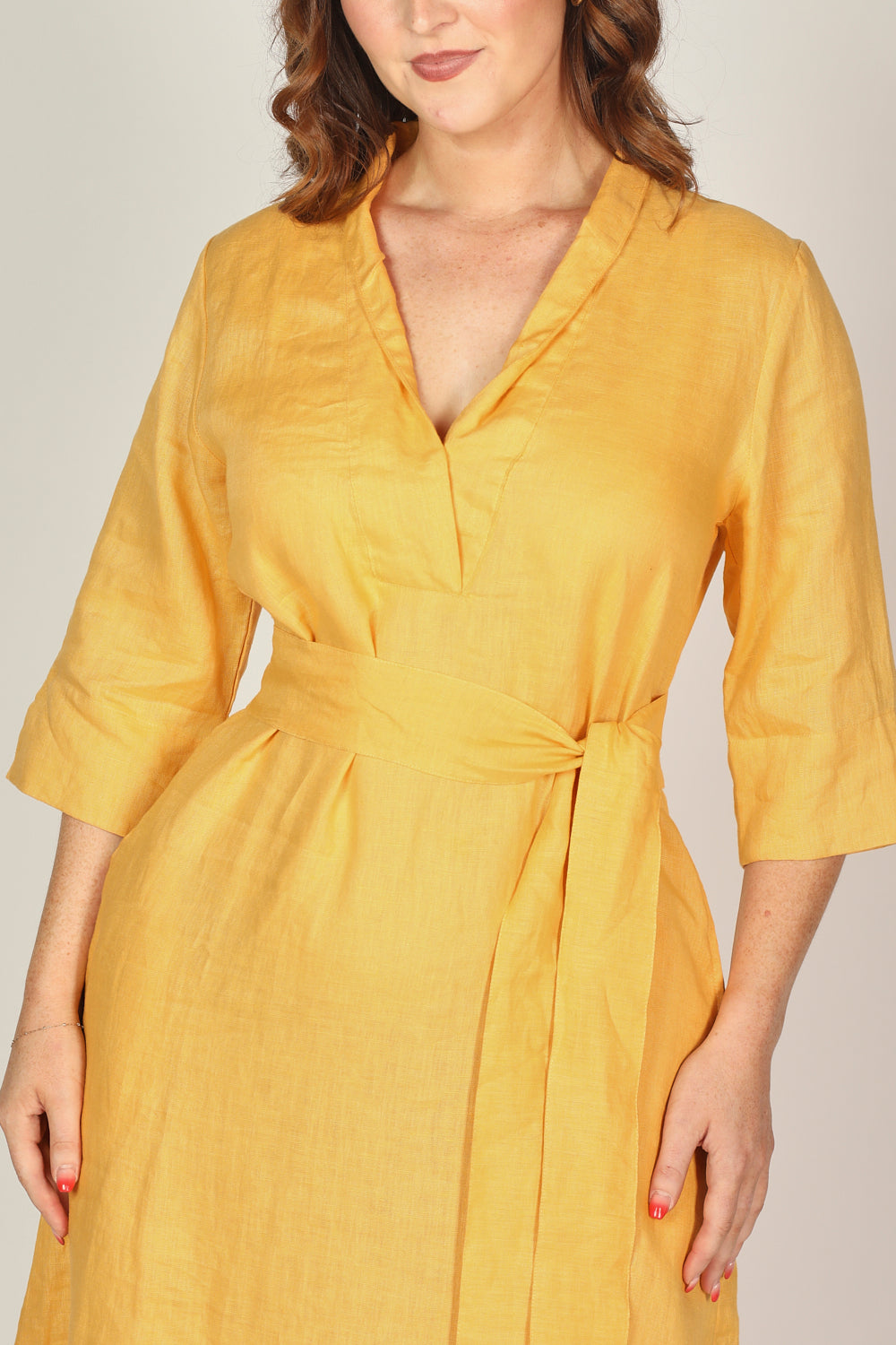 Tia Linen Tunic Dress in Golden Hour