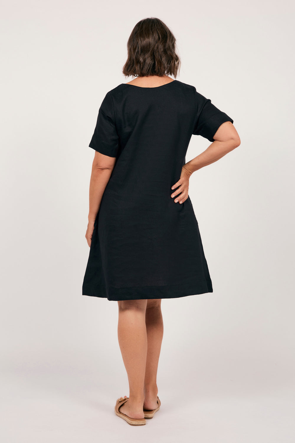 Tilly Linen 2-Way Tunic Dress in Black